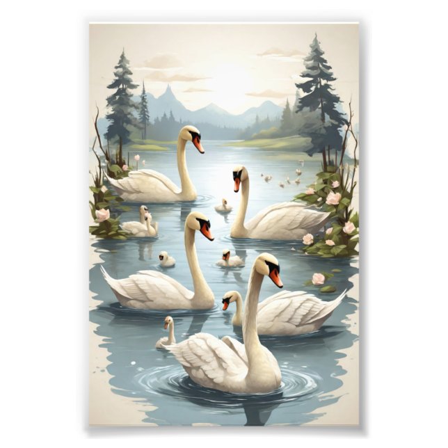 Foto Tranquil Swan Serenity: Family Wall Art Collection (Frente)