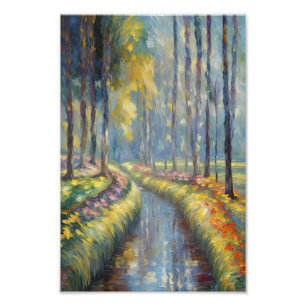 Foto Traquil River Path Impressionista Paisagem
