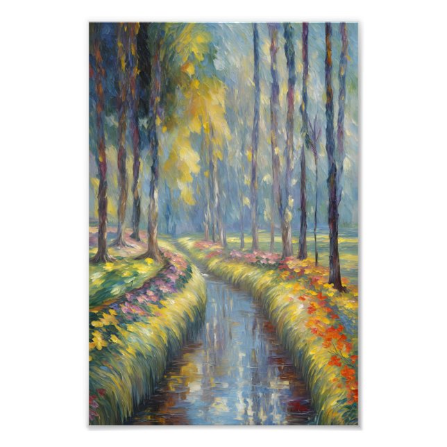 Foto Traquil River Path Impressionista Paisagem (Frente)