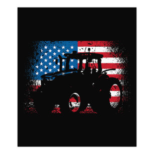 Foto Trator USA Flag design for Patriotic Farmer