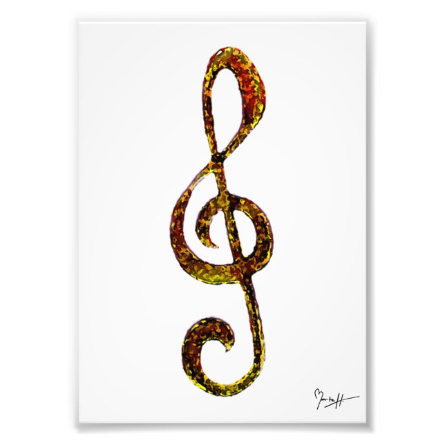 Foto Treble Clef Art - Mão Gravada e Digitalizada (Frente)