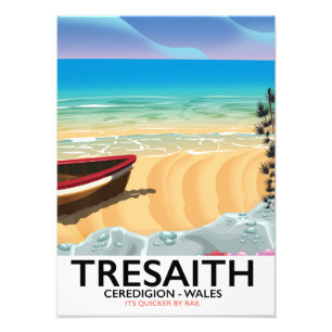 Foto Tresaith, poster do beira-mar de Wales da praia de