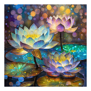 Foto Trio de Flores de Lótus Brilhantes