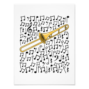 Foto Trombone Musical Notes Trombonista Músico do Brass