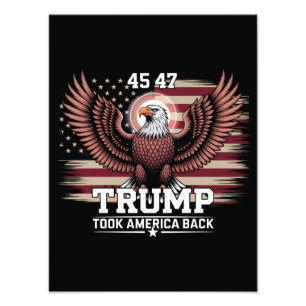 Foto Trump 45º 47º Presidente Flag 2025 Eagle America