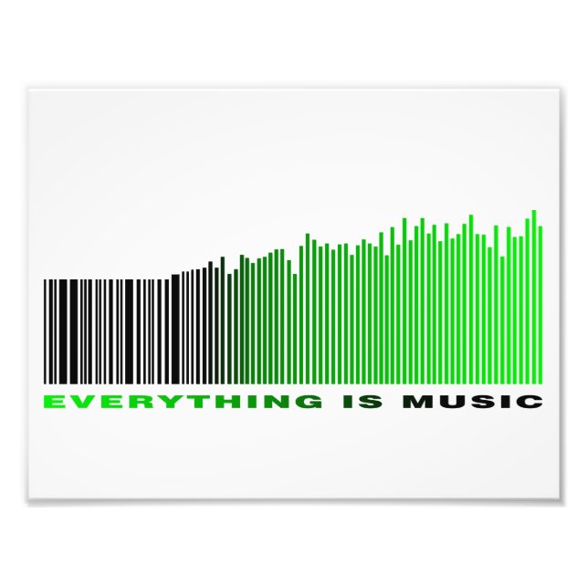 Foto Tudo é Música Texto Verde Código de Barras (Frente)