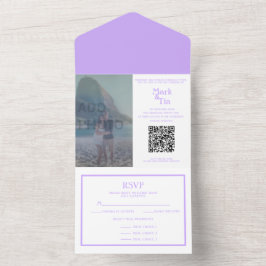 Foto tudo em um código QR de convite para casament
