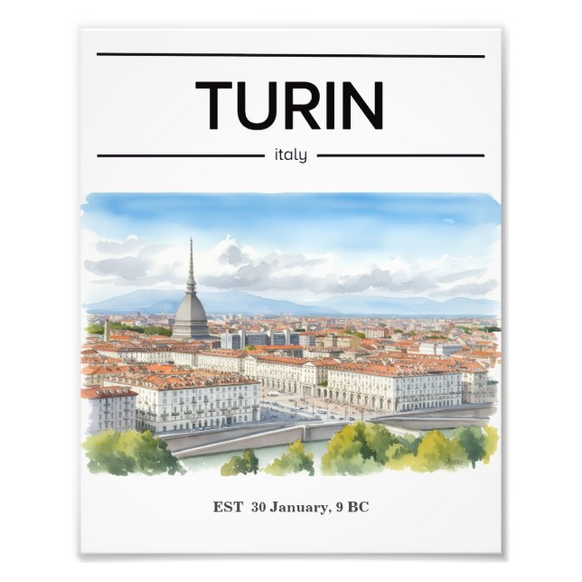 Foto Turin watercolor poster (Frente)