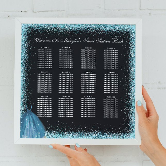 Foto Turquesa Glitter Foil Balão Sentado (Criador carregado)