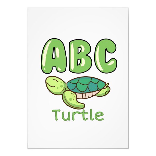 Foto Turtle Lover Alphabet ABC - Letra Turtle (Frente)