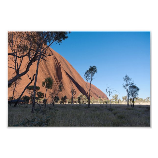Foto uluru e planície do deserto (Frente)