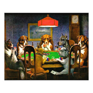Foto Um Amigo em Apuros, Cães Jogando Pôquer,