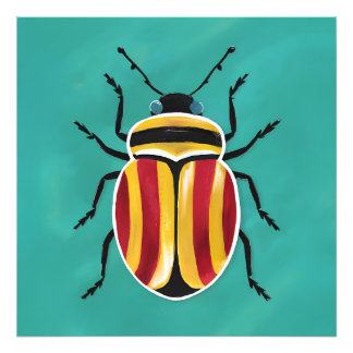 Foto Um besouro vibrante com faixa vermelha, amarela e