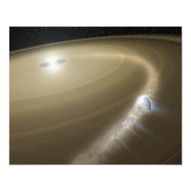 Foto Um cometa sendo rasgado para se desfazer em torno  (Frente)