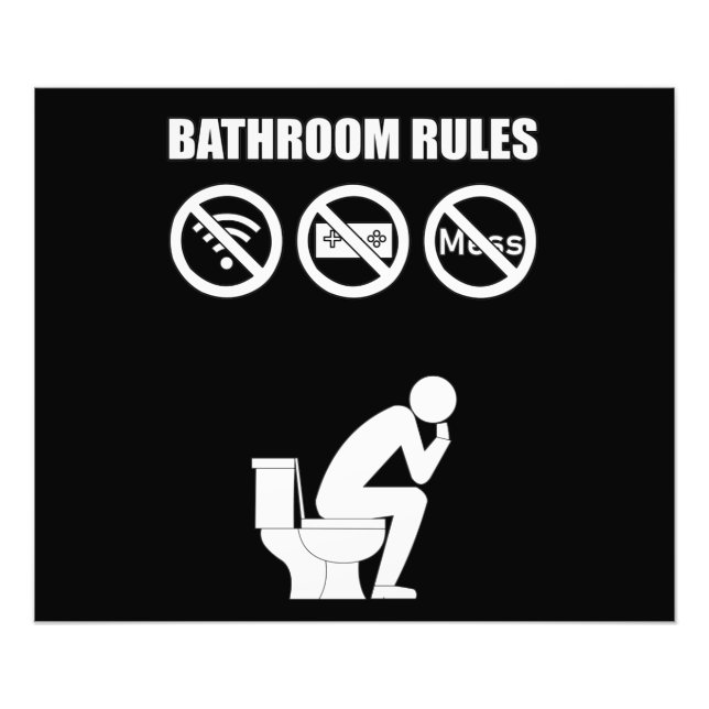 Foto Um Conjunto de Regras de Banheiro (Frente)