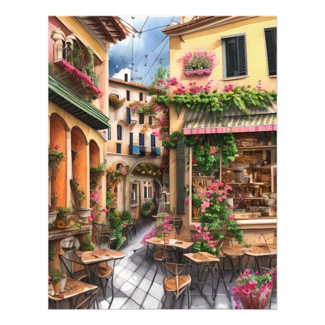 Foto Um Design de Ephemera, uma cena de rua italiana, s (Frente)