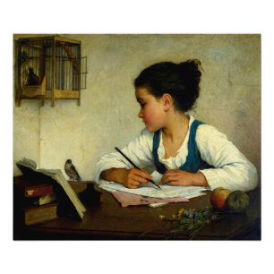 Foto Um Escrevendo de Meninas, Pet Goldfinch, por Henri