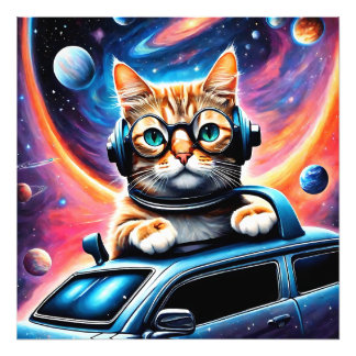 Foto Um gato vestindo fones de ouvido e óculos em...