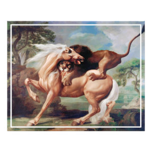 Foto Um Leão Atacando Uma Pintura De Cavalo-17620