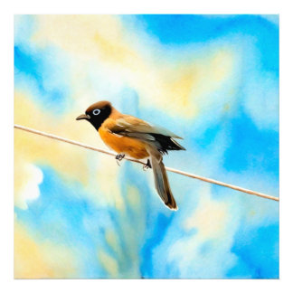 Foto Um pássaro solitário colorido