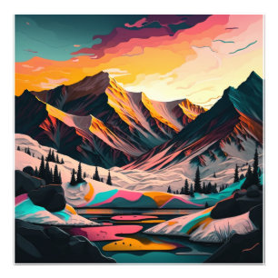 Foto Um pôr do sol maravilhoso sobre montanhas colorida