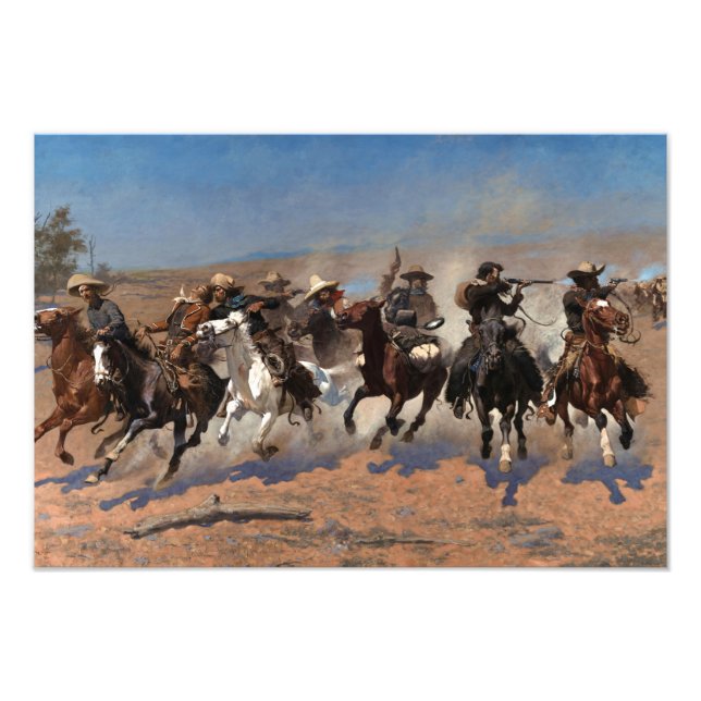 Foto Um Traço para a Madeira por Frederic Remington (Frente)