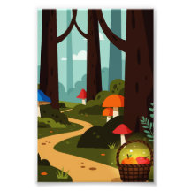 Uma cena de floresta imaginária