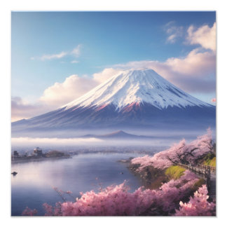 Foto Uma fantástica pintura de óleo do Monte Fuji