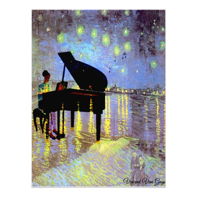 Foto Uma noite estrelada em Rhome (alterada) Van Gogh/  (Frente)