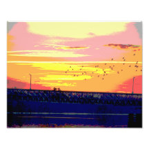 UNSET SOBRE O ROURKE BRIDGE PHOTO IMPRESSÃO