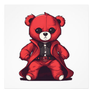 Foto Urso de pelúcia fofo menino vermelho