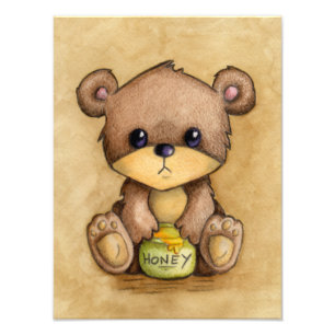 Foto Urso Marrom Fofo Com Um Pote De Mel