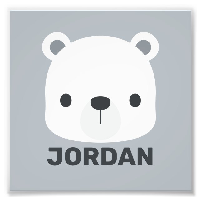 Foto Urso Polar Bonito com Nome Personalizado (Frente)