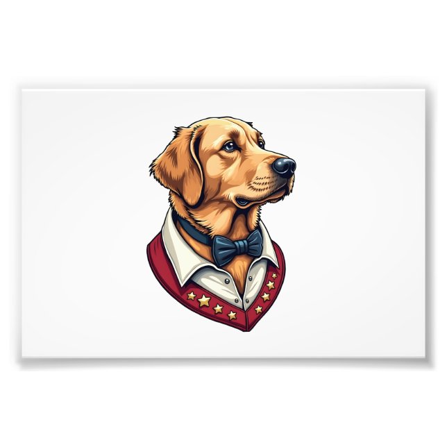 Foto USA Golden Retriever Vintage Patriotic Dog Shirt (Frente)