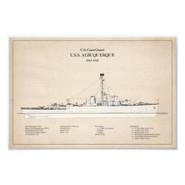 Foto USCG USS Albuquerque PF- 7 - SBD (Frente)