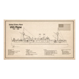 Foto USS Maine - Planos de Impressão Blueprint de Entre