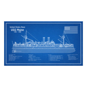 Foto USS Maine - Ship Blueprint Planos ABD