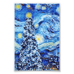 Foto Van Gogh - A Noite Estrelada - Natal Branco