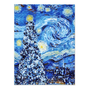 Foto Van Gogh - A Noite Estrelada - Natal Branco