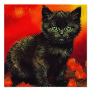 Foto Van Gogh Black Kitten