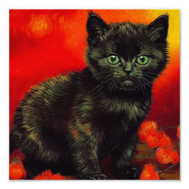 Foto Van Gogh Black Kitten (Frente)