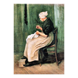 Foto Van Gogh. Mulher de Scheveningen Costurando,