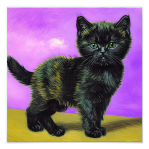 Foto Van Gogh Style Cat