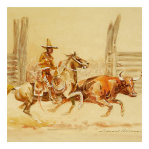 Foto Vaquero e Touro por Edward Borein