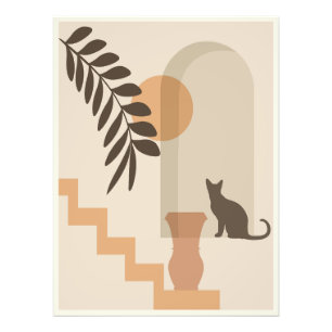 Foto Vaso de Folha de Escada Gato, Arte Geométrica Abst