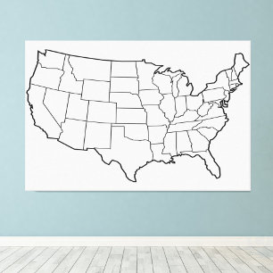 Foto VAZIO do Mapa dos EUA Contorno dos Estados Unidos