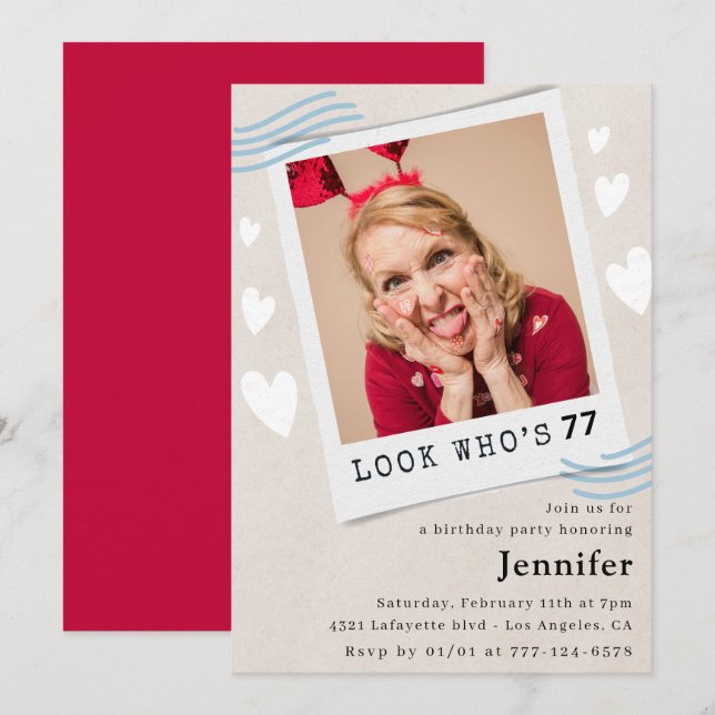 Foto: Veja quem está fazendo 77 anos de convite (Frente/Verso)