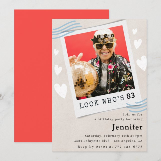 Foto: Veja quem está fazendo 83 anos de convite (Frente/Verso)