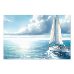 Foto Velero Solitário Horizonte Azul