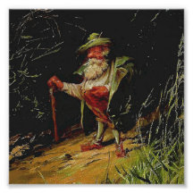 “Velho Gnomo Com uma Bengala” por Heinrich Shlitt